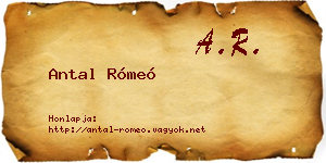 Antal Rómeó névjegykártya